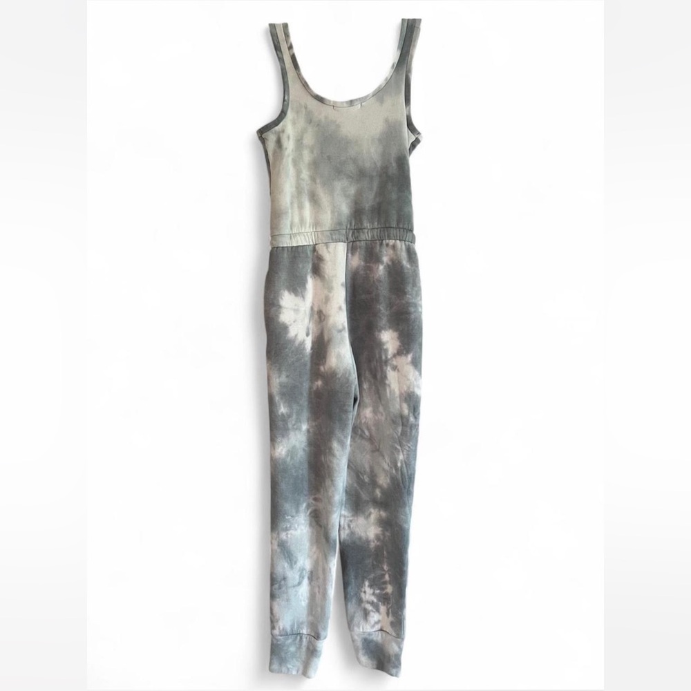 Grey and white tie-dye jumpsuit